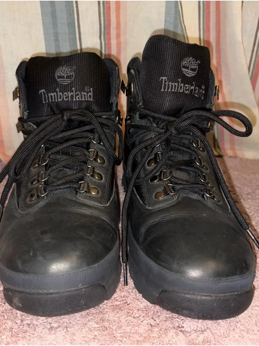 Timberland Black Leather Men's Lace-Up Boots